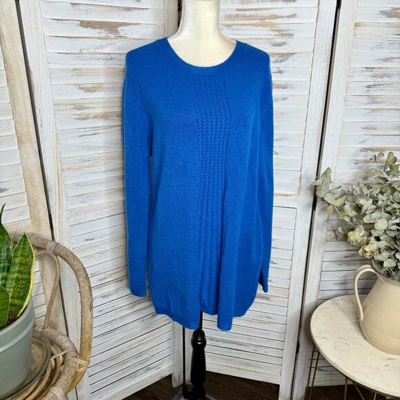 NWT SOFT SURROUNDINGS Women's XL Priscilla Knit Tunic Swing Sweater Royal Blue - Picture 3 of 15